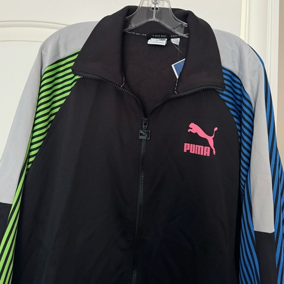 Brand new “Puma”men’s full zippered sweatshirt.Size-L,color-black(multicolor)💚 - Picture 3 of 8